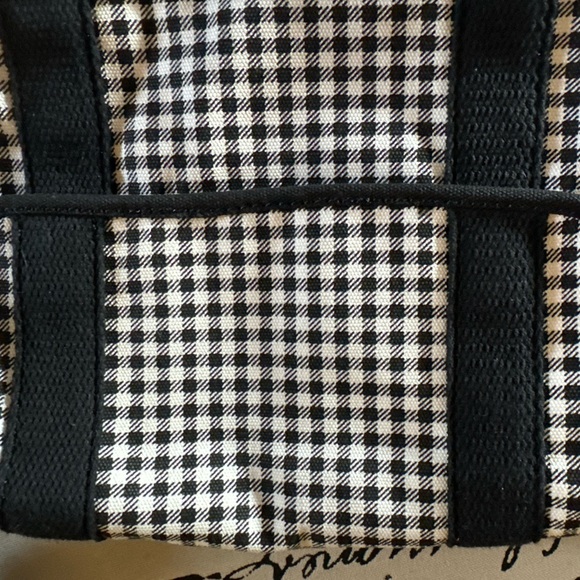 Lands' End Canvas Houndstooth Black and White Crossbody Shoulder Bag NEW - Picture 2 of 5